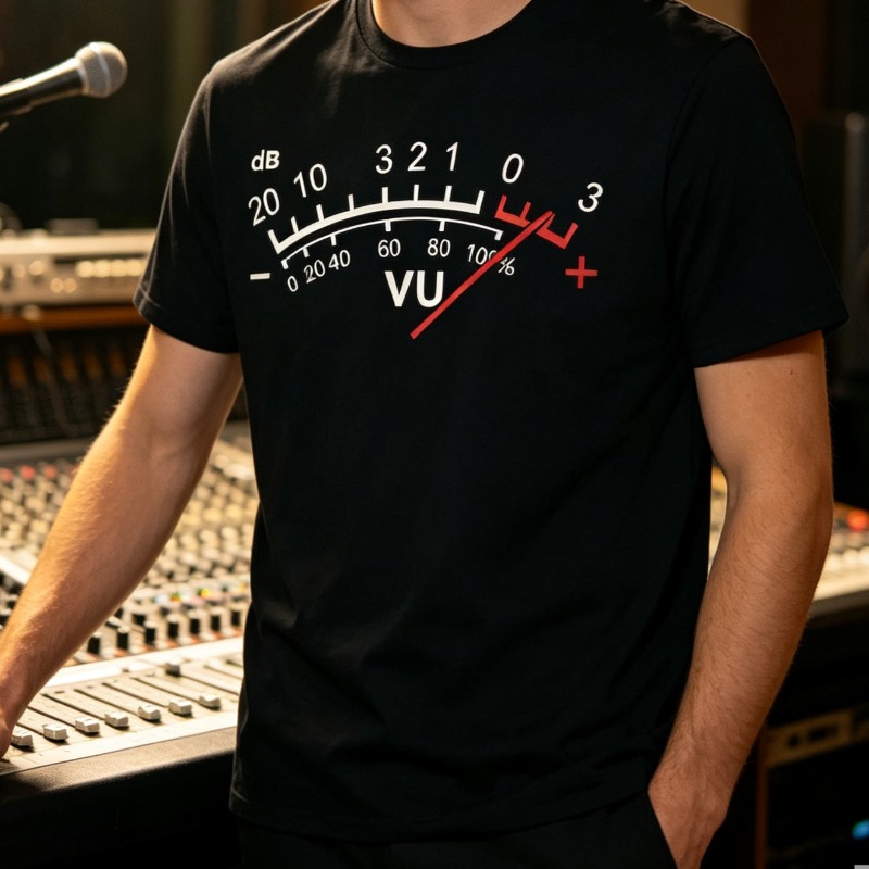 Audio Music Dj - Camiseta masculina com indicador de nível