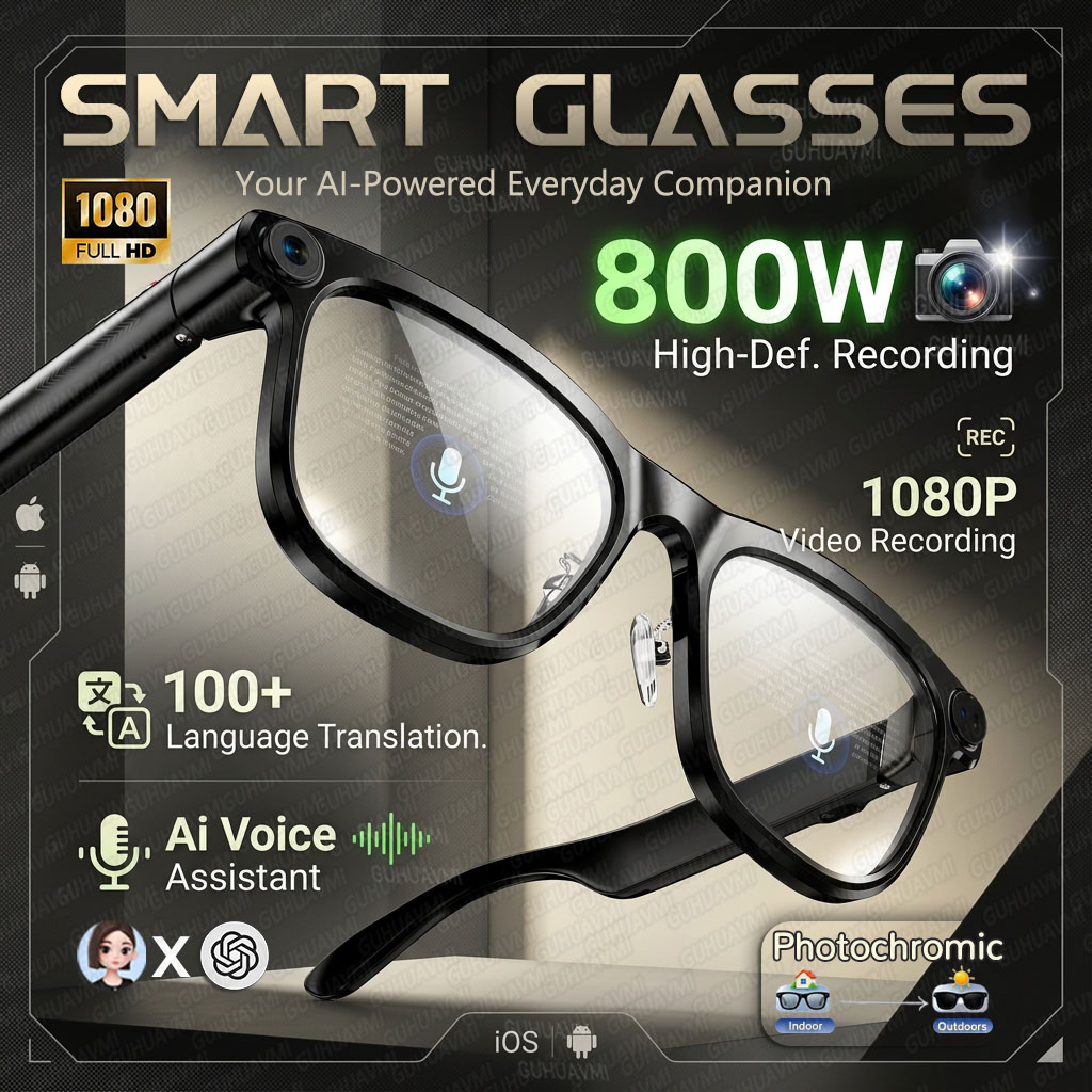 Audio Music Image - Óculos Inteligentes com IA para Homens,