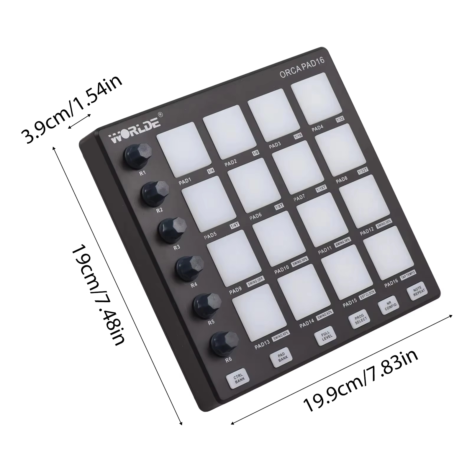Controlador MIDI WORLDE ORCA P - Midi Controller Pad avaliação e preço