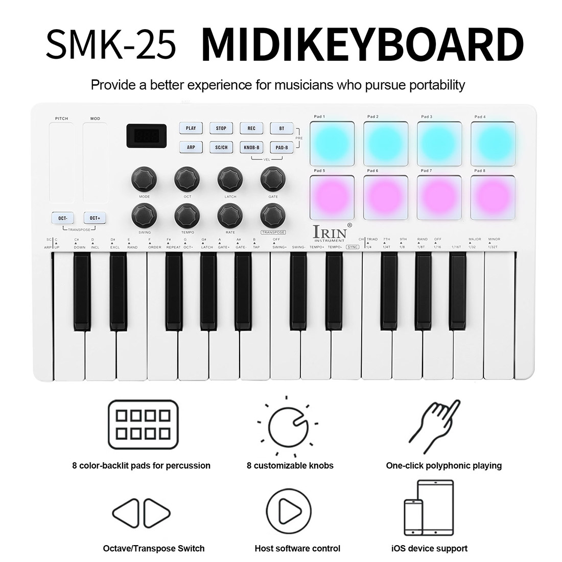 SMK-25 Teclado Portátil Contro - Midi Controller Pad avaliação e preço
